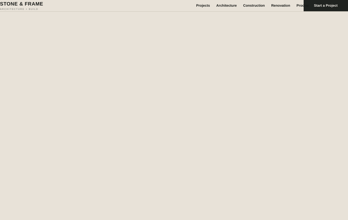 Stone & Frame website preview