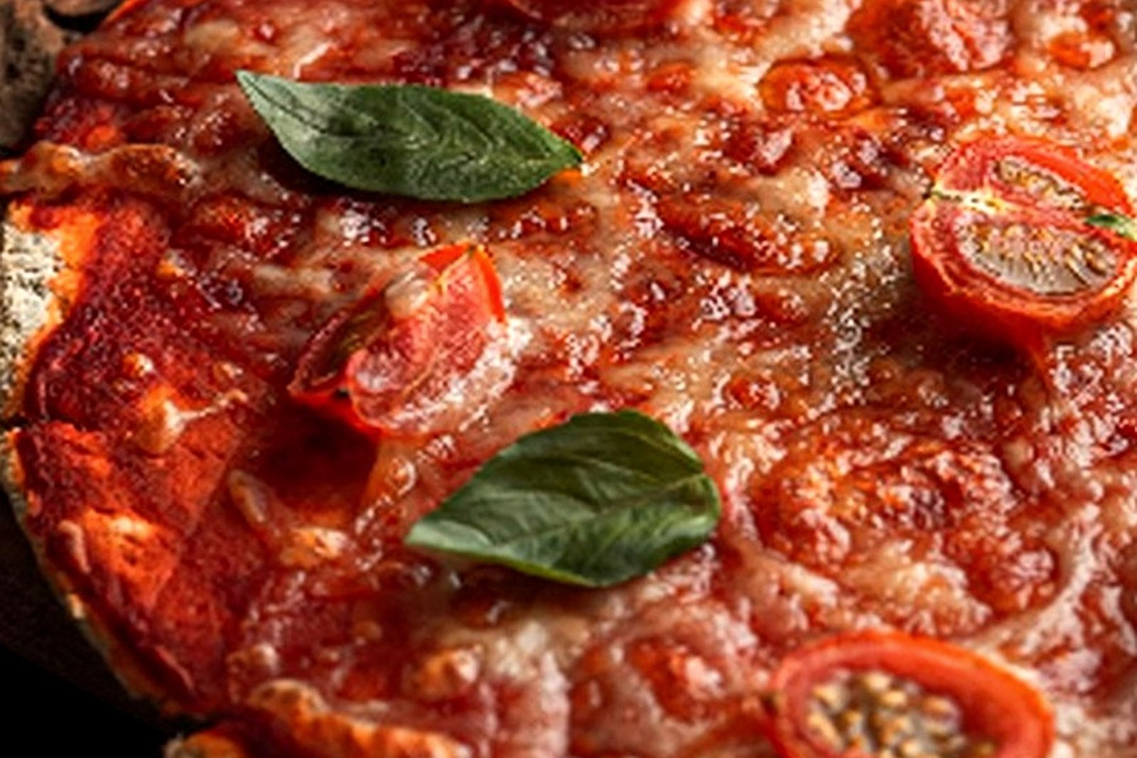 Roasted tomatoes and basil